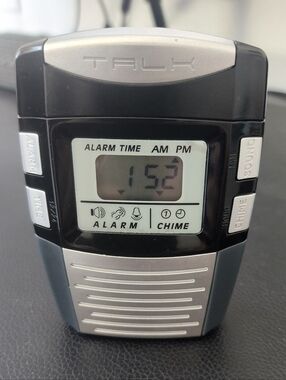 TALK Digital Alarm Clock - Black & Silver